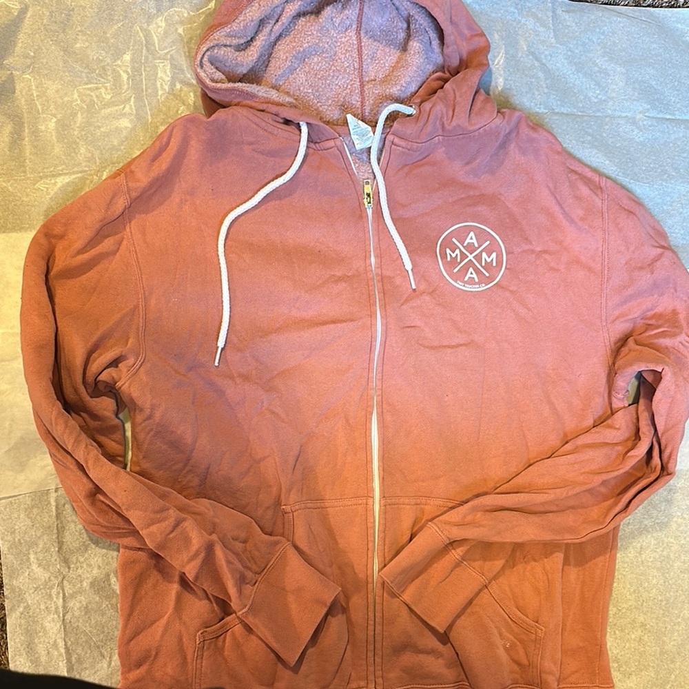 Mama Circle Zip-Up Hoodie in Dusty Rose